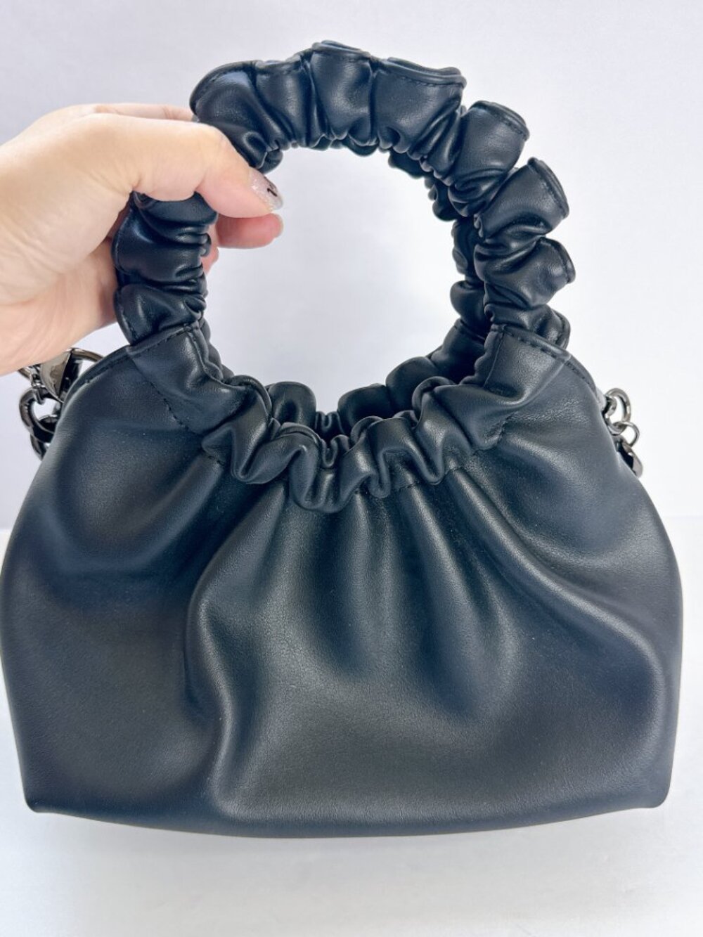 Verafied New York Black Leather Cloud Bag